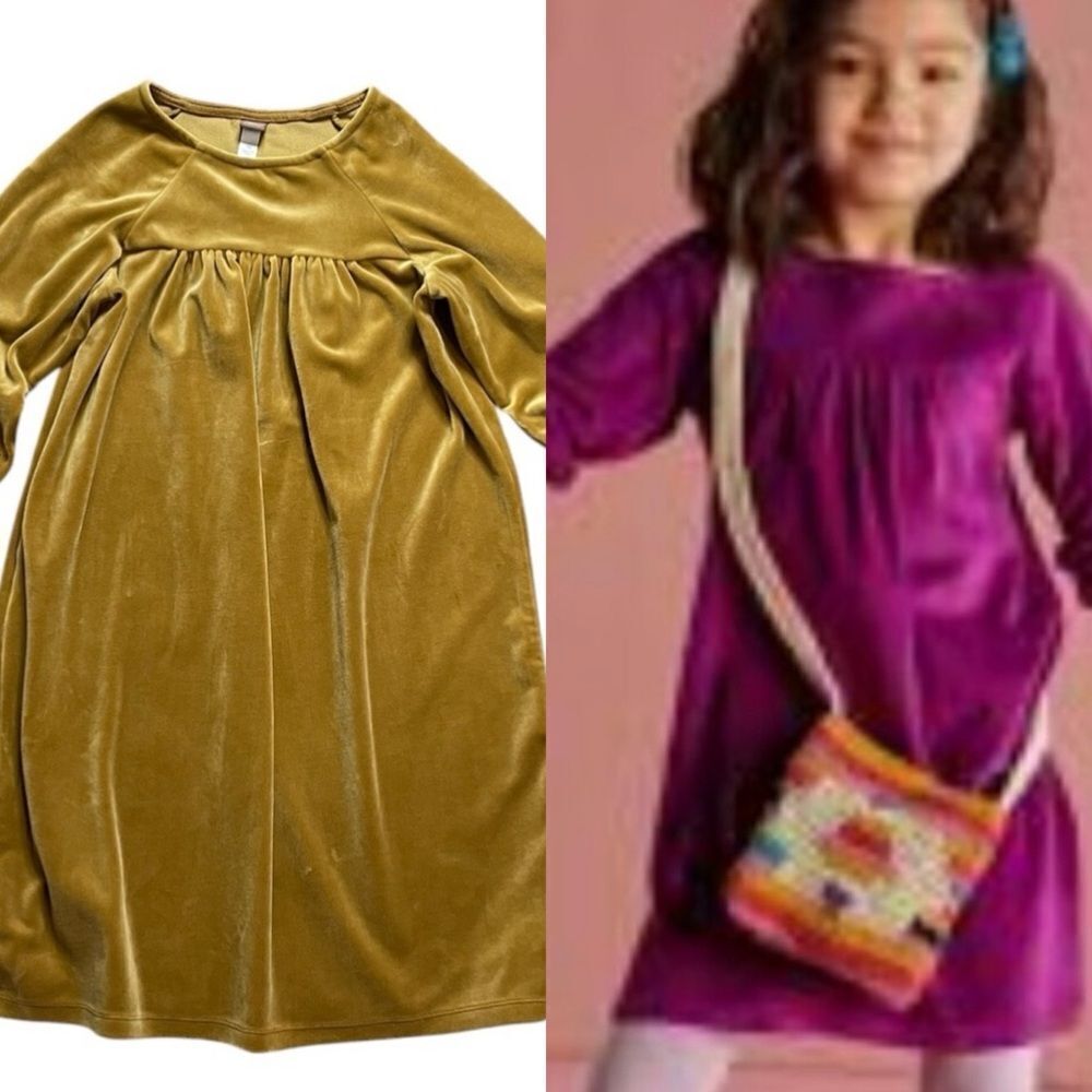 TEA COLLECTION Chestnut Velour Bell Sleeve Dress